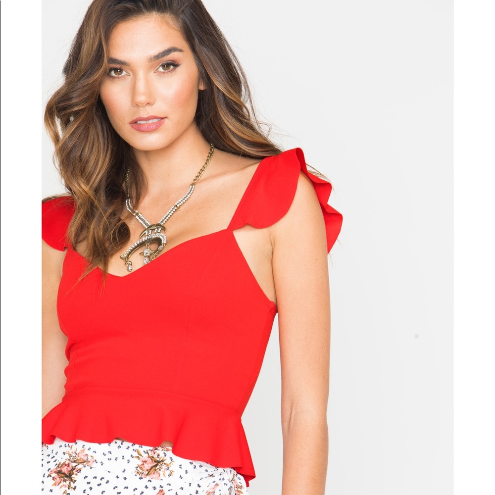 Sage the Label Women's Red Cherry Crop Top
